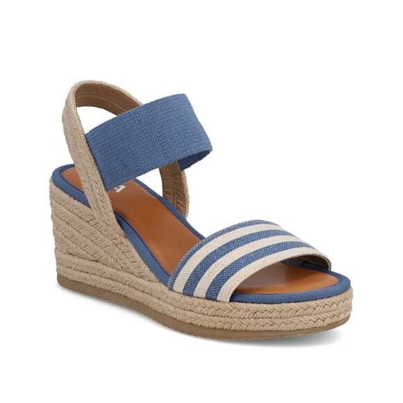 MIA Shoes - MIA Brittni Espadrille wedges blue white - 7.5